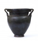 Laconian Black-Glazed Stirrup-Krater, Mid 6th century BC; height cm 32. Provenance: English private collection, acquired in the 1990s.