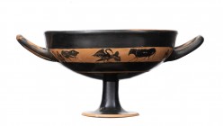 Attic Black-Figure Band Kylix with Animals, ca. 550 - 525 BC; height cm 13, diam. cm 20. Provenance: Property of a gentleman; acquired on the European...