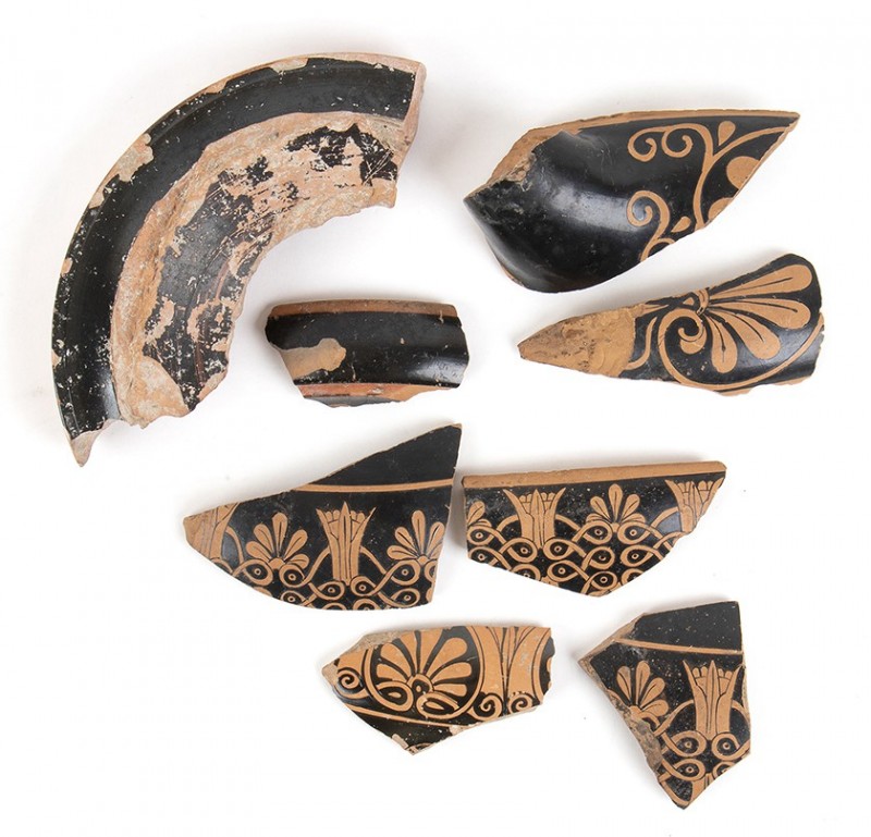 Group of Eight Attic Red-Figure Fragments Possibly Related to The Pioneer Group,...