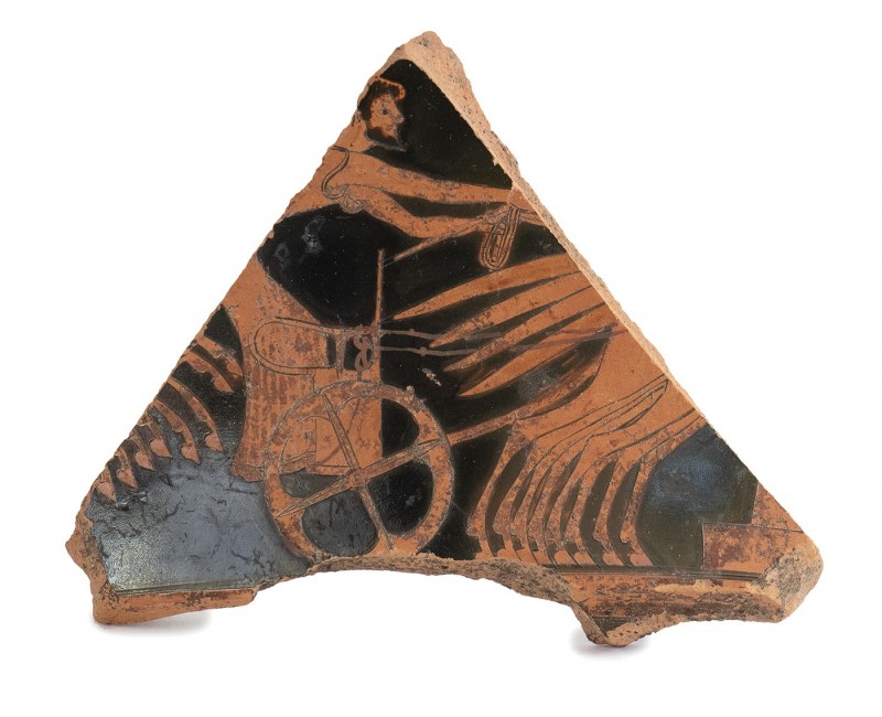 Attic Red-Figure Fragment Possibly by the Nikoxenos Painter, ca. 500 BC; height ...