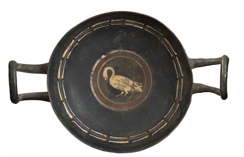 Apulian Stemless Kylix in Gnathia Style, 4th century BC; height cm 6,5, diam. cm...