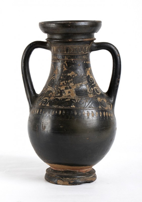 Apulian Pelike in Gnathia Style, 4th century BC; height cm 21, diam. cm 8; with ...