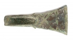 Proto-historic Bronze Axehead, 13th - 9th century BC; length cm 17,2. With a stylized geomeric decoration. Provenance: English private collection, acq...