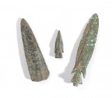 Group of Three Greek Bronze Arrowheads, 5th - 3rd century BC; height max cm 6,2 - min cm 2,5. Provenance: English private collection, acquired by the ...