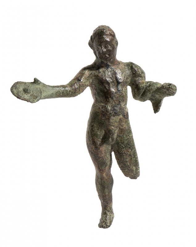 Roman Bronze Statuette of Hercules with Phiale, 3rd - 2nd century BC; height cm ...