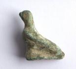 Little Roman Bronze Dove Statuette, 1st - 2nd century AD; height cm 1,8. Provenance: English private collection, acquired by the current owner in Germ...