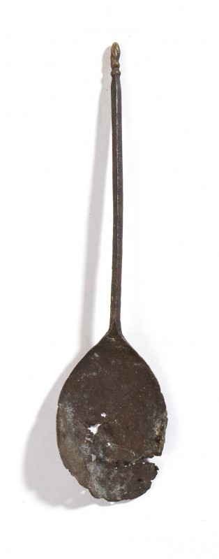 Roman Bronze Spoon, 3rd - 5th century AD; length cm 15. Provenance: English priv...