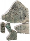 Group of Five Pieces of a Roman Military Diploma, 4th century AD; height max cm 9 - min cm 3,8, length max cm 11 - min cm 1,8. Provenance: English pri...