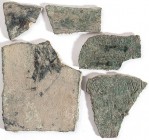 Group of Five Pieces of a Roman Military Diploma, 4th century AD; height max cm 6 - min cm 2,8, length max cm 6,5 - min cm 2. Provenance: English priv...