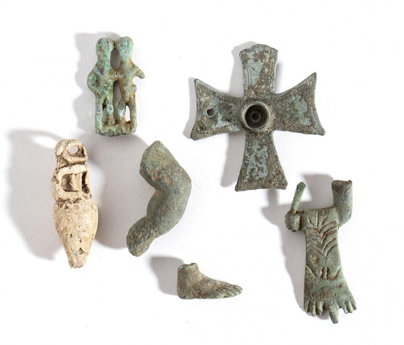 Group of Bronze and Lead Roman and Byzantine Items, 1st - 7th century AD; length...