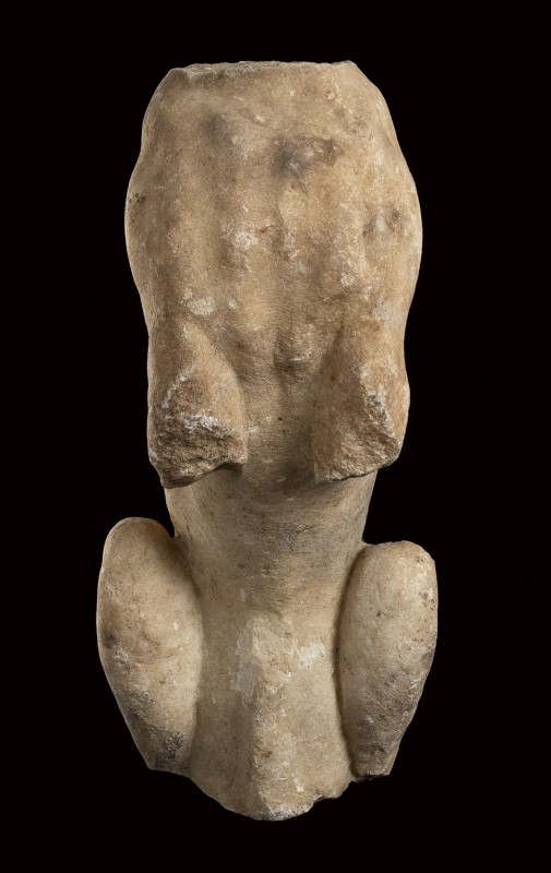 Roman Marble Celtic Hound, 1st - 2nd century AD; height cm 42,5 (cm 47 with Iron...