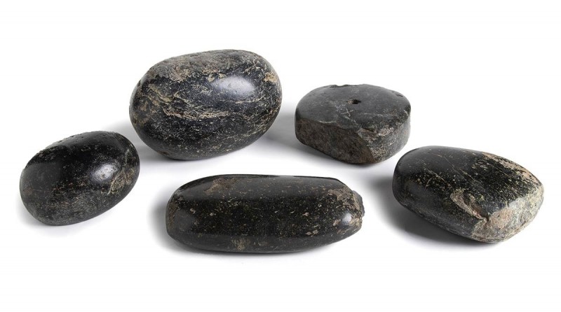 Group of Five Roman Nephrite Big Weights, 1st - 3rd century AD; length max cm 23...