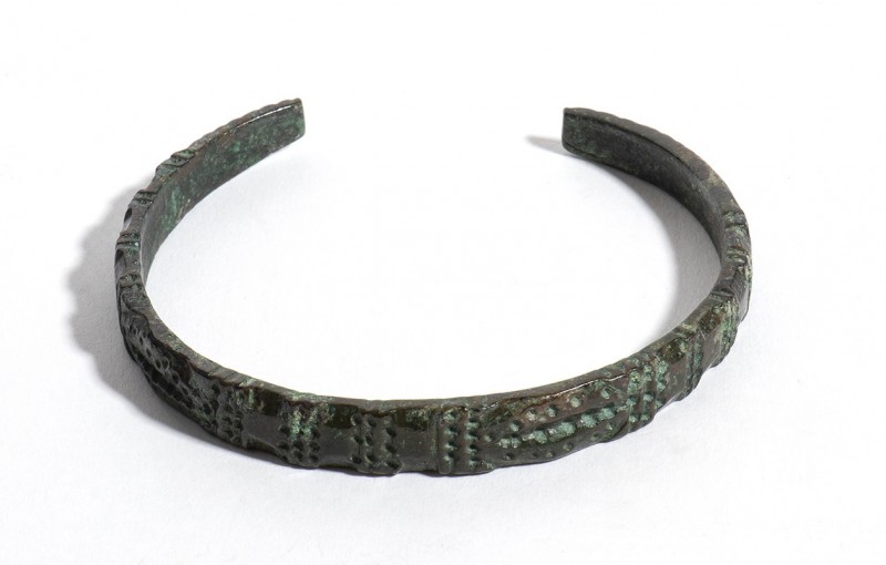 Roman Bronze Bracelet, 3rd - 4th century AD; diam. cm 6,5. Provenance: English p...