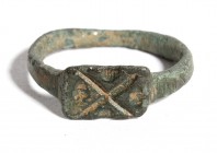 Roman Bronze Ring, 3rd - 5th century AD; diam cm 1,7. Provenance: English private collection.