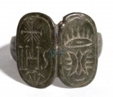 Paleochristian Bronze Ring, 3rd - 5th century AD; diam cm 1,9. Provenance: English private collection.