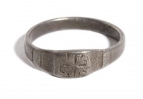 Reinassance Silver Ring, 15th - 16th century; diam cm 1,9. Provenance: English private collection.