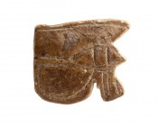 Egyptian Bone or Ivory Wadjet Amulet, Late Period, 664 - 332 BC; length cm 2 x 1,8. Provenance: English private collection.