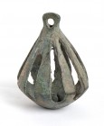 Iranian Luristan Bronze Open-Worked Bell, 9th - 8th century BC; height cm 8,5. Provenance: English private collection, according to the heirs possibly...