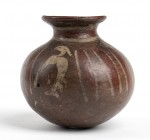 Olla with White Heron, Mexico, Michoacan Area, 3rd - 4th century AD; height cm 12,5, diam. cm 7,3. Provenance: From an Italian collection formed durin...