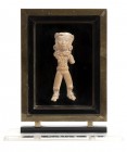 Terracotta Figure of a Sciaman, Mexico, Aztec Culture, ca. 14th - 16th century; height cm 15,5, frame cm 24,8x18,8; inserted in a frame, the figure se...