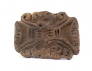 Terracotta pintadera, Guatemala or Mexico, Maya Civilization, ca. 7th - 11th century; height cm 7. Provenance: From the Marino Taini collection, Milan...