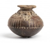 Olla with Stylized Face, Costa Rica, Guanacaste - Nicoya Cultures, Period IV, ca. 4th century AD. Restored. Provenance: From an Italian collection for...