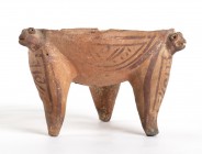 Tripod bowl with Turtle's Heads, Costa Rica, Guanacaste - Nicoya Cultures, 7th - 12th century; height cm 9, diam. cm 13. Restored. Provenance: From an...
