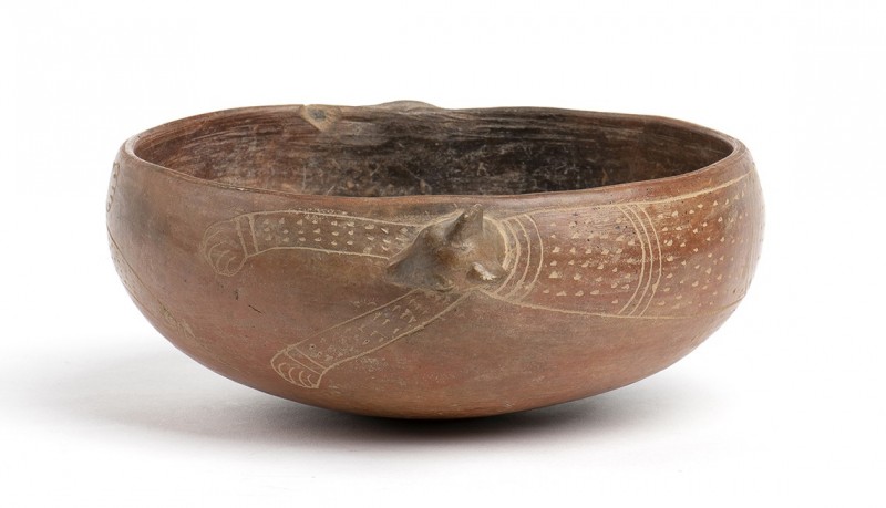 Bowl with Jaguar running around the rim, Ecuador, Bahia Culture, ca. 500 BC - AD...