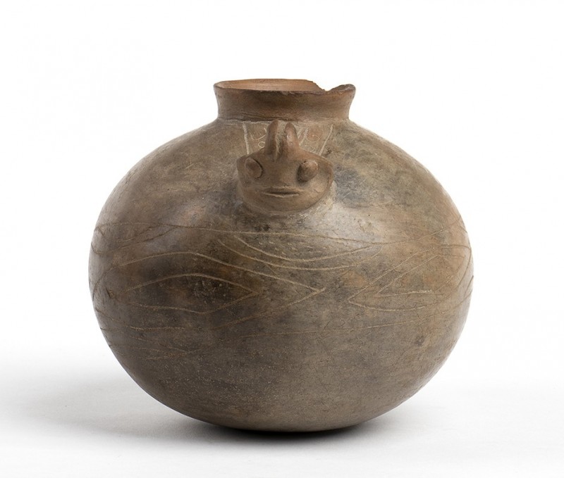 Olla with Snake running around the rim, Ecuador, Bahia Culture, ca. 500 BC - AD ...