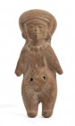 Terracotta Antropomorphic Ocarina, Ecuador, Bahia Culture, ca. 500 BC - AD 500; height cm 16. Provenance: From an Italian collection formed during 197...
