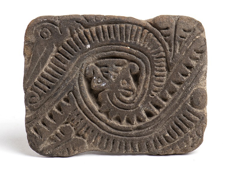 Terracotta Pintadera with the Feathered Serpent, Colombia and Ecuador, Tumaco-La...