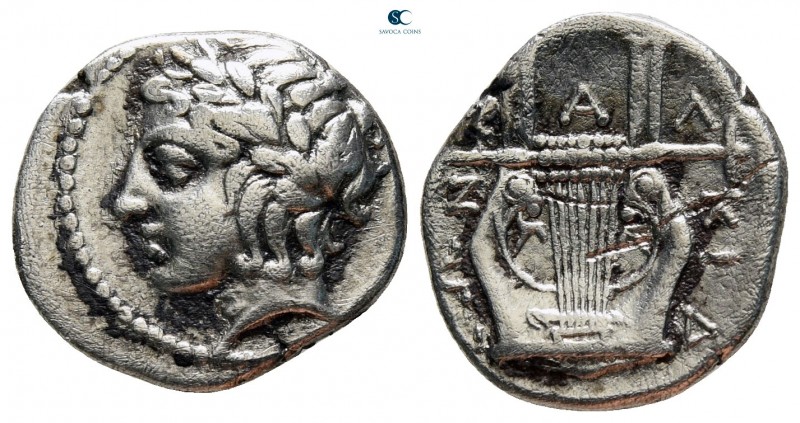 Macedon. Chalkidian League circa 382-365 BC. 
Tetrobol AR

16 mm, 2,22 g

L...