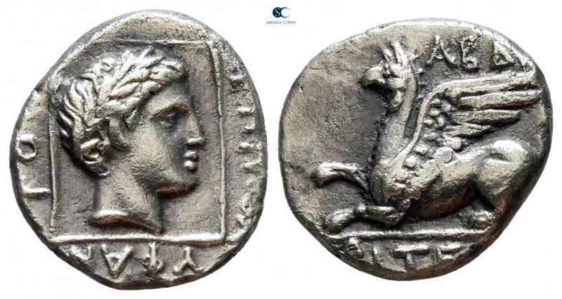 Thrace. Abdera circa 336-311 BC. Polyphantos, magistrate
Triobol AR

15 mm, 2...
