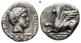 Thrace. Abdera circa 336-311 BC. Polyphantos, magistrate. Triobol AR