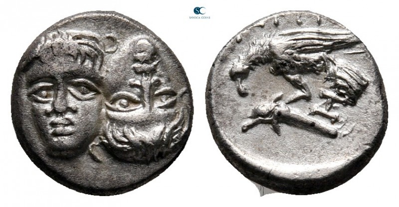 Moesia. Istros circa 420-300 BC. 
Quarter Drachm AR

10 mm, 1,43 g

Facing ...