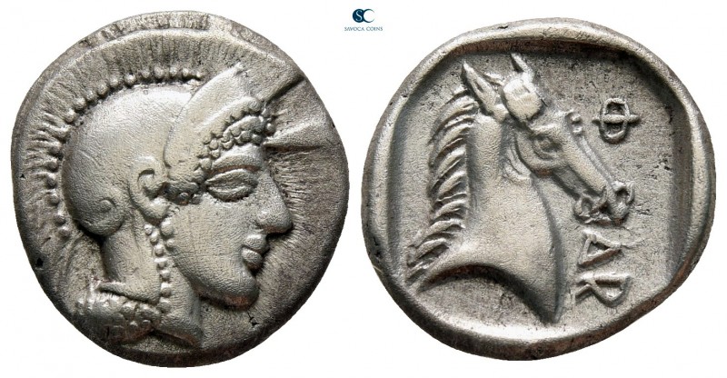 Thessaly. Pharsalos circa 480-400 BC. 
Hemidrachm AR

16 mm, 2,99 g

Head o...