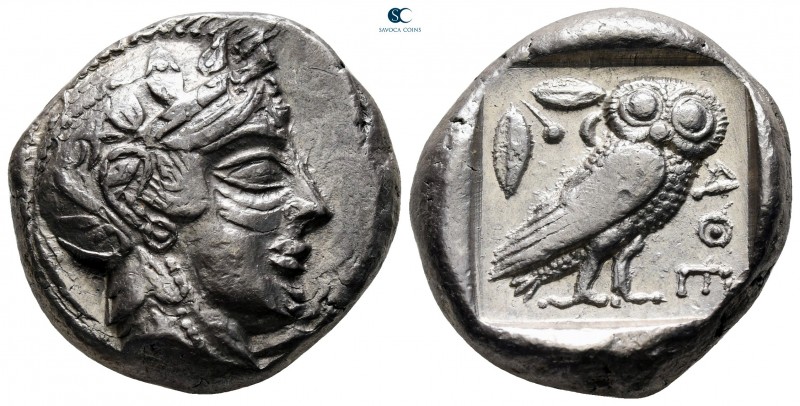 Attica. Athens circa 470-465 BC. Transitional issue
Tetradrachm AR

24 mm, 16...