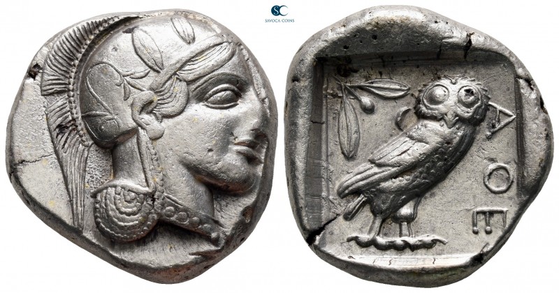 Attica. Athens circa 454-440 BC. Transitional issue
Tetradrachm AR

26 mm, 17...
