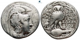 Attica. Athens circa 165-42 BC. Epigene–, Sosandros, and Moschi–, magistrates. Tetradrachm AR. New Style coinage