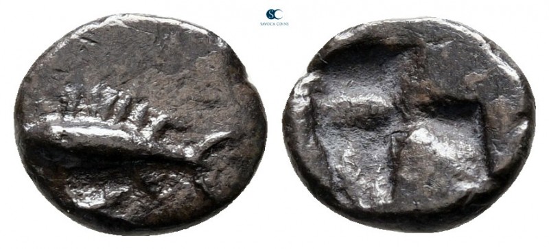 Mysia. Kyzikos circa 525-475 BC. 
Hemiobol AR

9 mm, 0,54 g

Tunny left, lo...