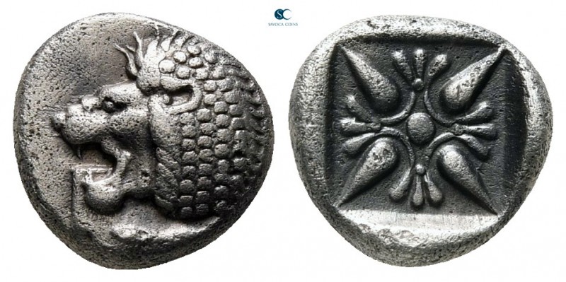 Ionia. Miletos circa 525-475 BC. 
Diobol AR

10 mm, 1,10 g

Forepart of lio...