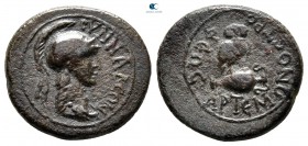Phrygia. Synnada. Pseudo-autonomous issue AD 41-54. Time of Claudius. Artemon, tropheus and high priest. Bronze Æ