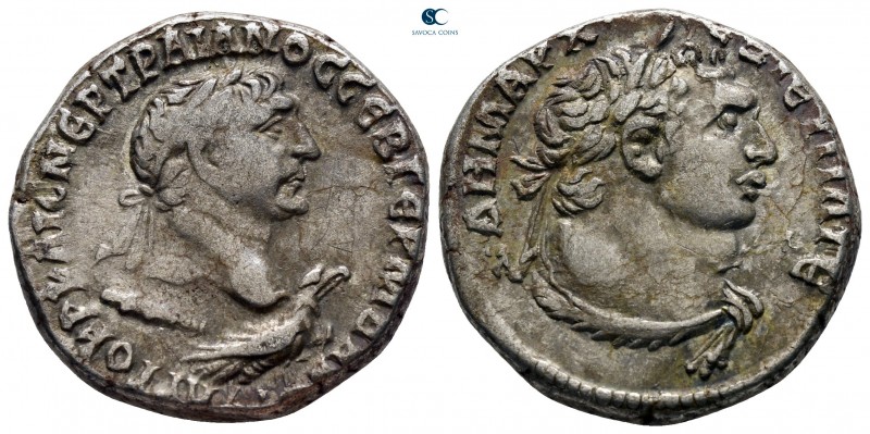 Seleucis and Pieria. Antioch. Trajan AD 98-117. Struck AD 112/3
Tetradrachm AR...