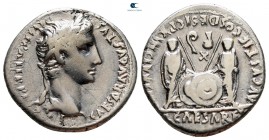 Augustus 27 BC-AD 14. Struck ca. 2 BC-14 AD. Lugdunum (Lyon). Denarius AR