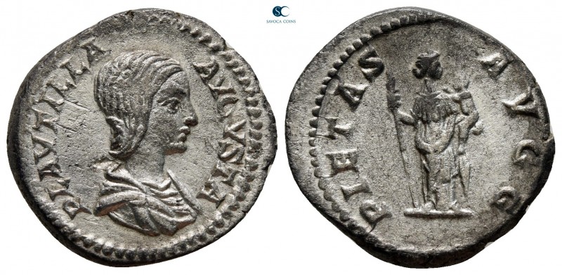 Plautilla, wife of Caracalla AD 202-205. Rome
Denarius AR

19 mm, 2,81 g

P...