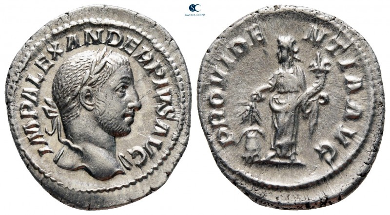 Severus Alexander AD 222-235. Rome
Denarius AR

21 mm, 3,26 g

IMP ALEXANDE...