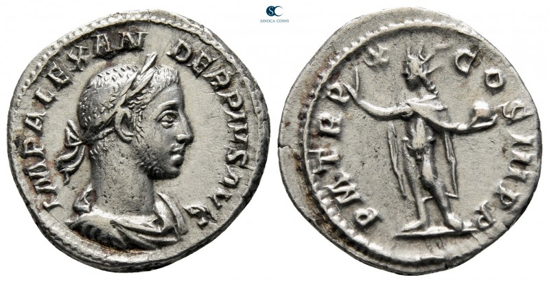 Severus Alexander AD 222-235. Rome
Denarius AR

19 mm, 2,75 g

IMP ALEXANDE...