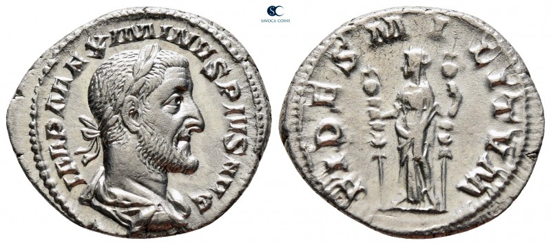 Maximinus I Thrax AD 235-238. Rome
Denarius AR

21 mm, 2,75 g

IMP MAXIMINV...