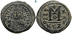 Justinian I AD 527-565. Dated RY 21=AD 547/48. Cyzicus. 1st officina. Follis Æ