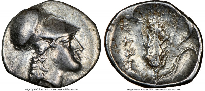 LUCANIA. Metapontum. Ca. 325-275 BC. AR diobol (13mm, 12h). NGC Choice VF. Head ...